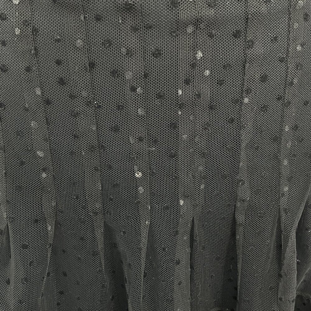 Akris Punto Tulle Maxi Skirt Black Size 2 Lined Polka Dot Sheer - Picture 6 of 11